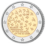 2 Euro Kursgedenkmünze Belgien 2024 bankfrisch, EU-Ratspräsidentschaft