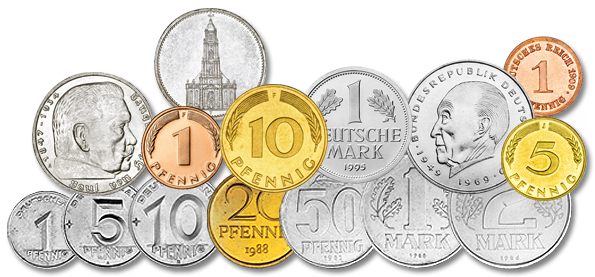 Reichskleinmünzen und Kursmünzen der BRD und der DDR