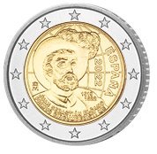 2 Euro Kursgedenkmünze Spanien 2022 in bankfrisch, 500 Jahre Vollendung der ersten Weltumsegelung
